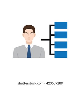 Human resource and recruitment icons set. Employment - selection and hierarchy. Vector illustration.