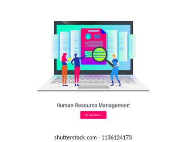 Human resource requirement. Flat cartoon miniature  illustration vector graphic on white background.
