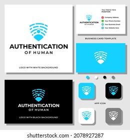 Human resource security logo design with business card template.