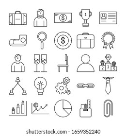CONJUNTO DE ICONOS DE ESQUEMA DE SÍMBOLO DE RECURSOS HUMANOS