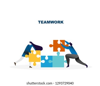 Human resource system, businessman with teamwork concept for business Solution and gold. isometric concept. vector illustration