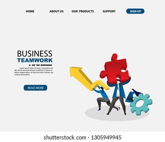 Human resource system, businessman with teamwork concept for business Solution and gold. isometric concept. vector illustration
