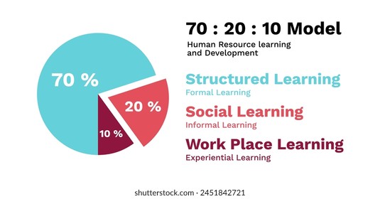 Human resource training and development pie chart. Social and structural management with improved education and development of career vector leadership at work