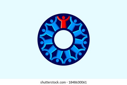 Human resource vector concept for leadership logo. Vector Illustration.