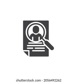 Icono del vector de recursos humanos. signo plano relleno para concepto móvil y diseño web. Icono de reclutamiento y contratación de glifos. Símbolo, ilustración del logotipo. Gráficos vectoriales