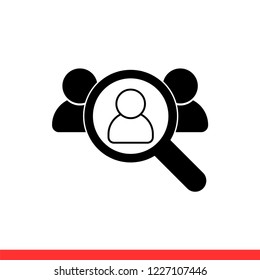 Human resource vector icon, hiring symbol. Simple, flat design for web or mobile app
