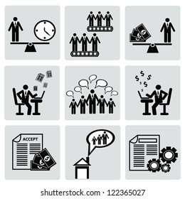 Human resource,Business man concept,icon set,Vector