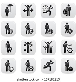 Human resource,Businessman icons,Black version,vector
