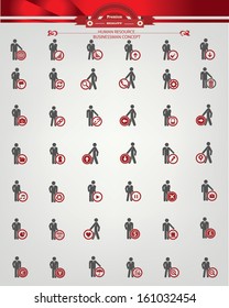 Human resource,Businessman icons,Red version,vector