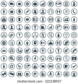 human resources 100 icons universal set for web and mobile