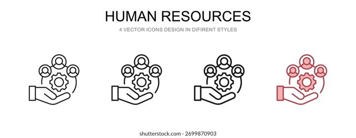 Humanressourcen in 4 verschiedenen Stilen, Vektorgrafik