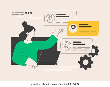 Human resources abstract concept vector illustration. HR team work, human resources agency, headhunter service, talent acquisition, job listing website, post resume, find staff abstract metaphor.