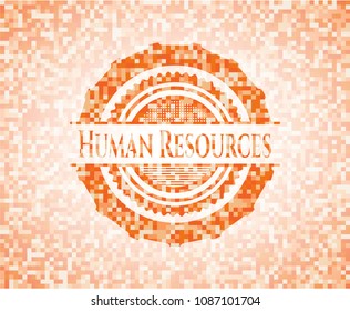  Human Resources abstract orange mosaic emblem