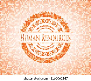 Human Resources abstract orange mosaic emblem