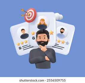 Human resources agency isolated cartoon vector illustrations. Talent search, select candidates, interview with professional HR specialist, headhunter job, recruiting company vector 3D cartoon