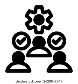 Ícone Preto de Recursos Humanos. Ilustração de vetor simples no plano de fundo branco