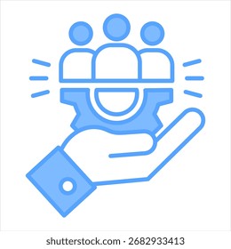 Recursos Humanos Ilustración vectorial Blue Icon