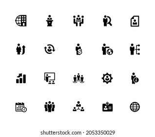 Human Resources and Business Management  Icon Set - 32px Solid