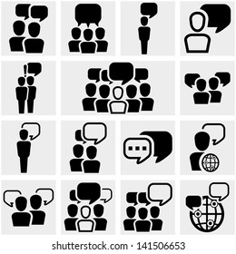 Human resources, business, social vector icon set on gray. svg