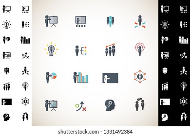 Human resources and business training icon set. Vector illustration