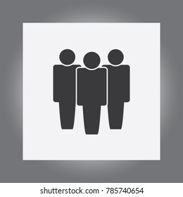 Human resources business training icon with three persons silhouette