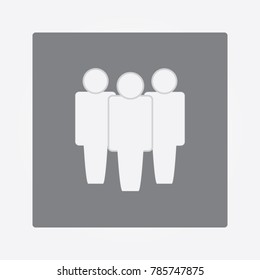 Human resources business training icon with three persons white silhouette