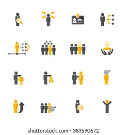 Human Resources, Business Training And Learning Icon Set