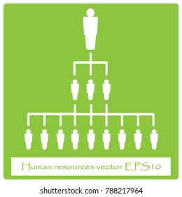 Human resources business training single icon hierarchy in the company employees concept