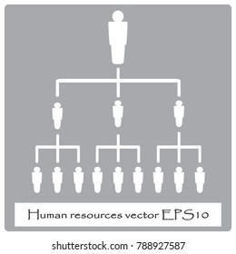 Human resources business training single icon hierarchy in the company employees concept of boss and staff members