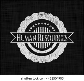 Human Resources chalk emblem written on a blackboard