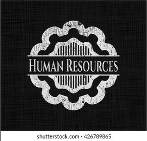 Human Resources chalkboard emblem written on a blackboard