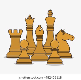 human resources chess pieces design isolated