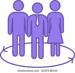 Human Resources Colored Icon. Vector Icon. Target Market and Audience, Focus Group, Public Relations. Management Concept