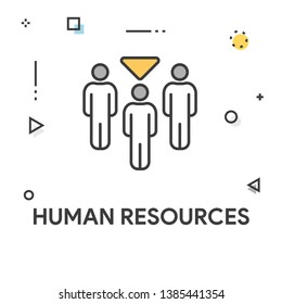 Human Resources Colored Line Icon
