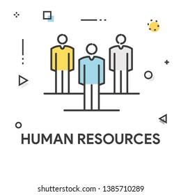 Human Resources Colored Line Icon