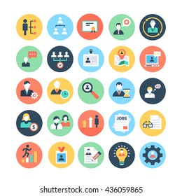 Human Resources Colored Vector Icons 1