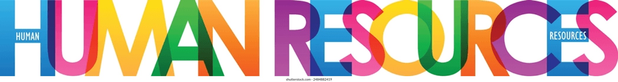 HUMAN RESOURCES colorful vector typography banner on white background