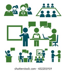 human resources, communication, community icon set