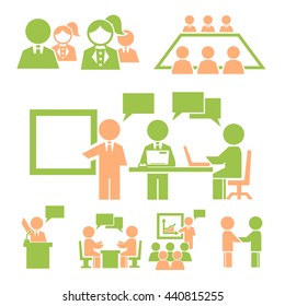 human resources, communication, community icon set