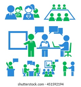human resources, communication, community icon set