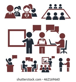human resources, communication, community icon set
