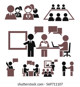 recursos humanos, comunicación, conjunto de iconos comunitarios