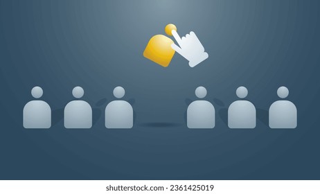 Concepto de recursos humanos: elegir el candidato perfecto para el puesto