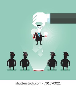 Human resources concept: choosing the perfect candidate for the job
