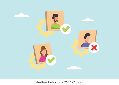 Human Resources concept. Colored flat vector illustration isolated.