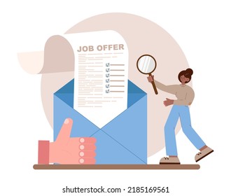 Human resources concept. Idea of recruitment and job management. Personnel planning and management. HR manager looking for a job candidate, checking a cv. Flat vector illustration