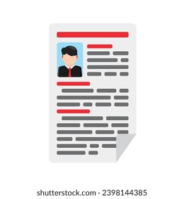 Human Resources Concept Illustration mit Lebenslauf, Vektorgrafik im Flachstil