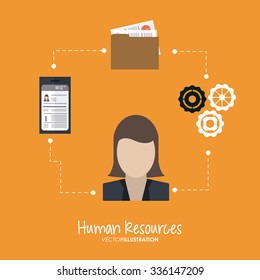 Human resources concept with office icons design, vector illustration 10 eps graphic.