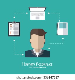 Human resources concept with office icons design, vector illustration 10 eps graphic.