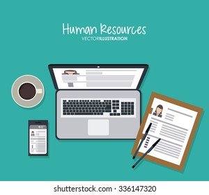 Human resources concept with office icons design, vector illustration 10 eps graphic.